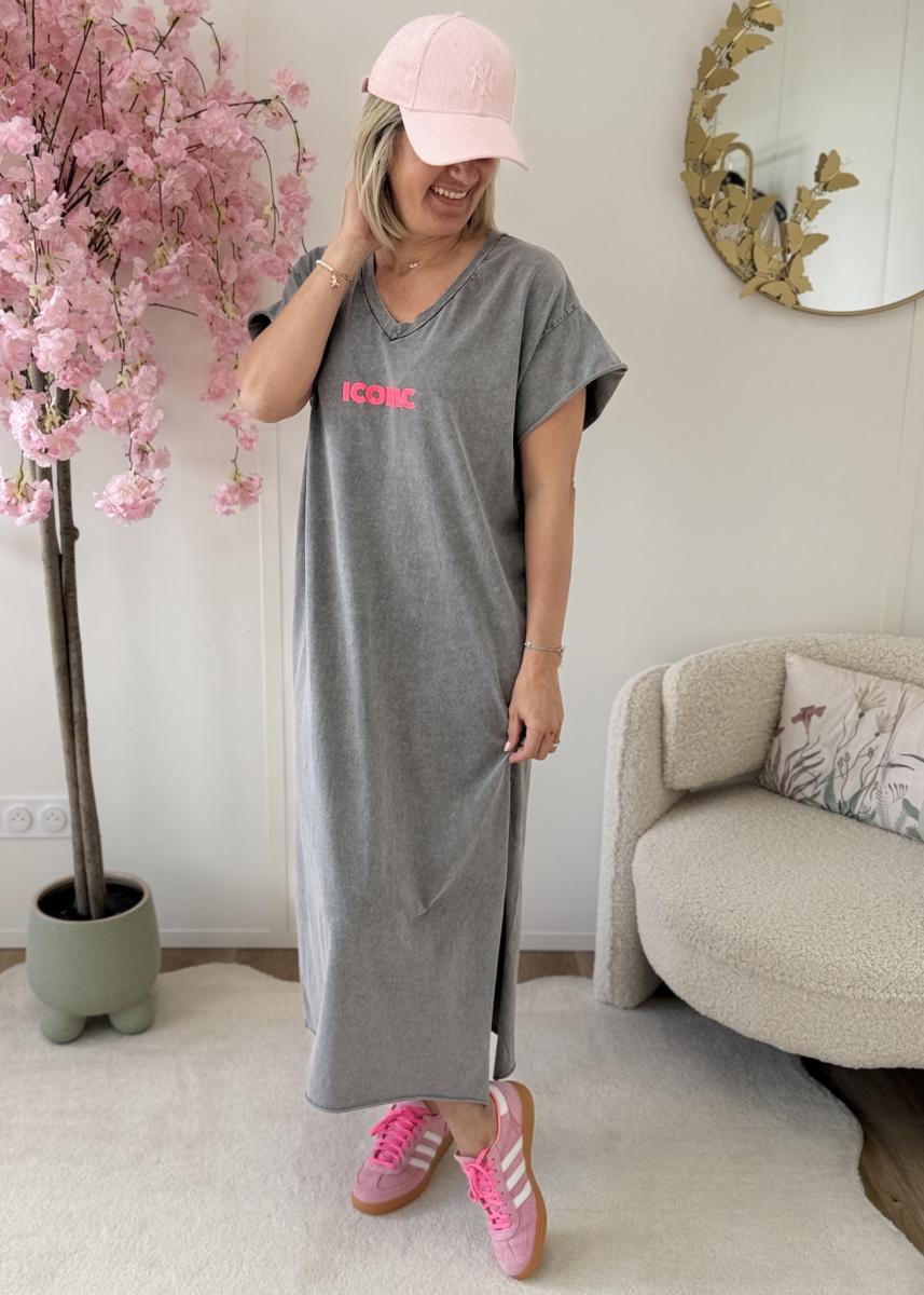 Robe T shirt iconic gris clair