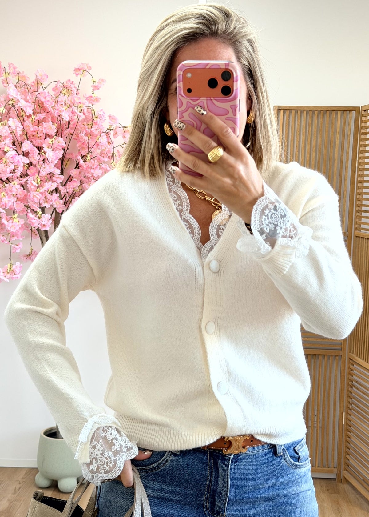 Gilet avec dentelle – Taille unique