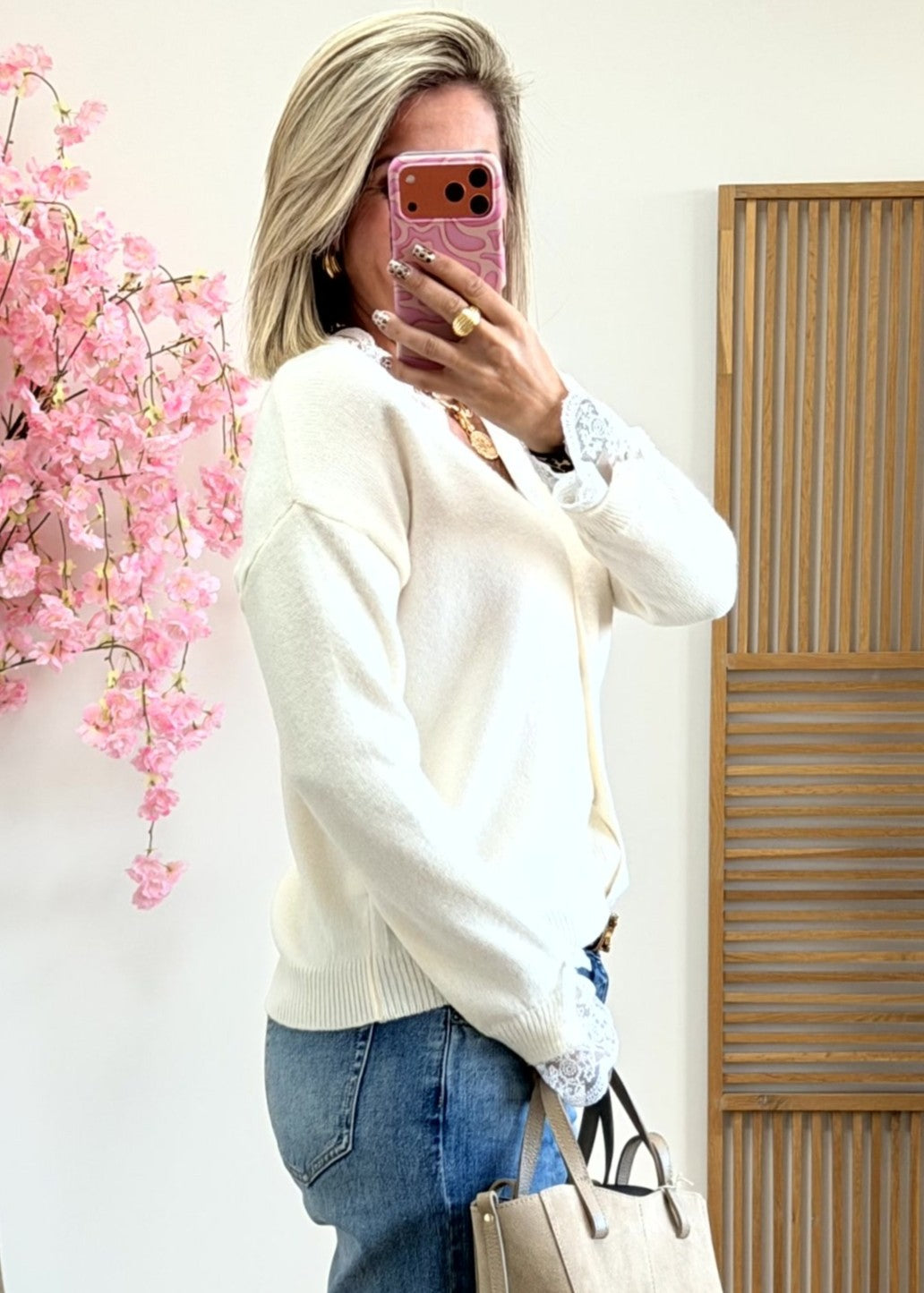 Gilet avec dentelle – Taille unique