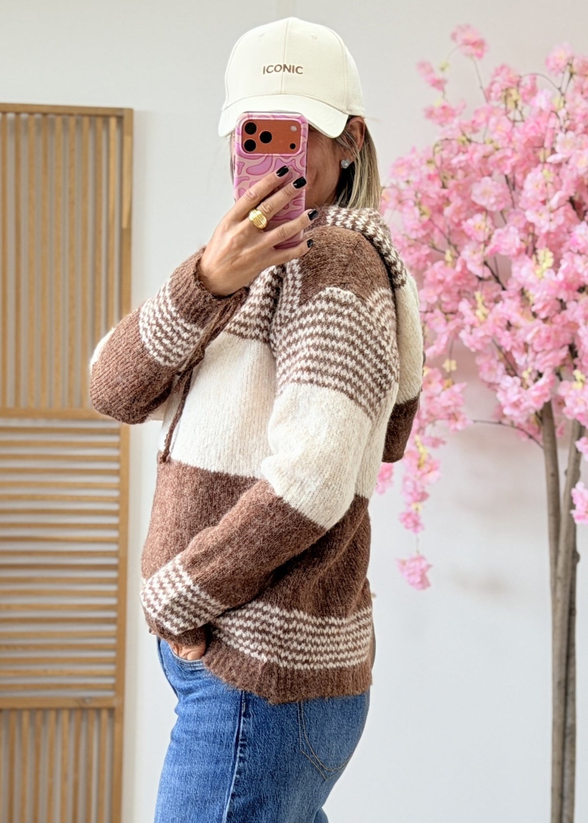 Sweat à capuche rayé