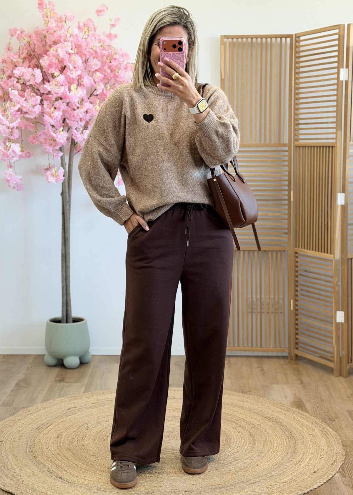 Jogging marron taille élastique