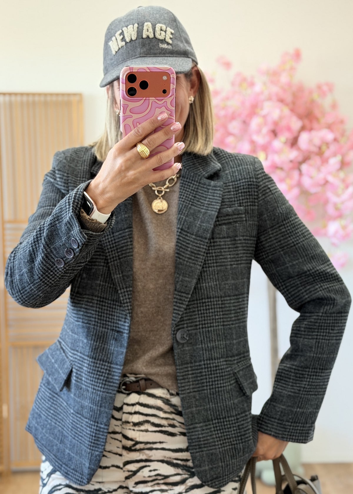 Blazer chevrons épaulettes