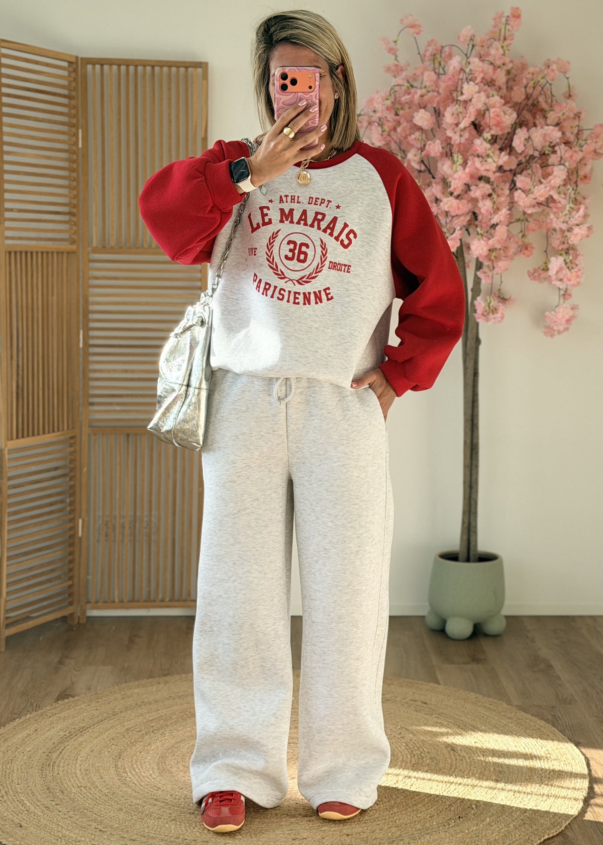 Jogging molletonné gris – Taille unique jusqu’au 42
