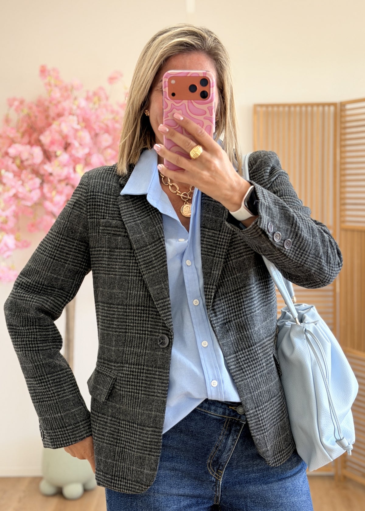 Blazer chevrons épaulettes