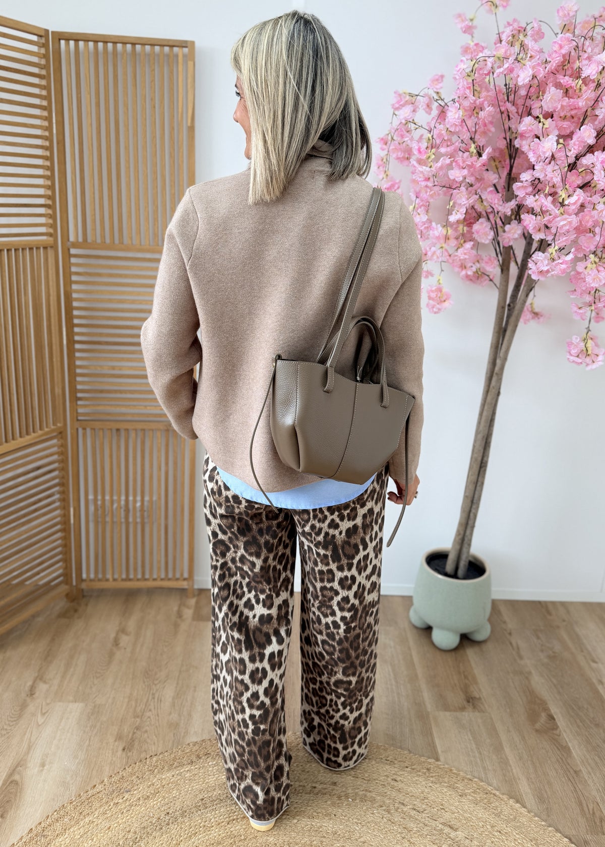 Gilet veste camel à boutons bois