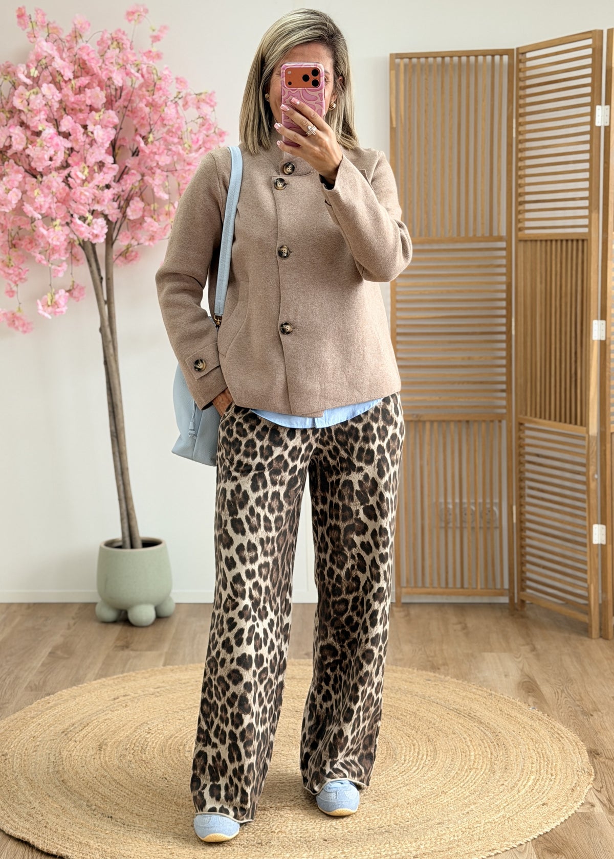 Gilet veste camel à boutons bois