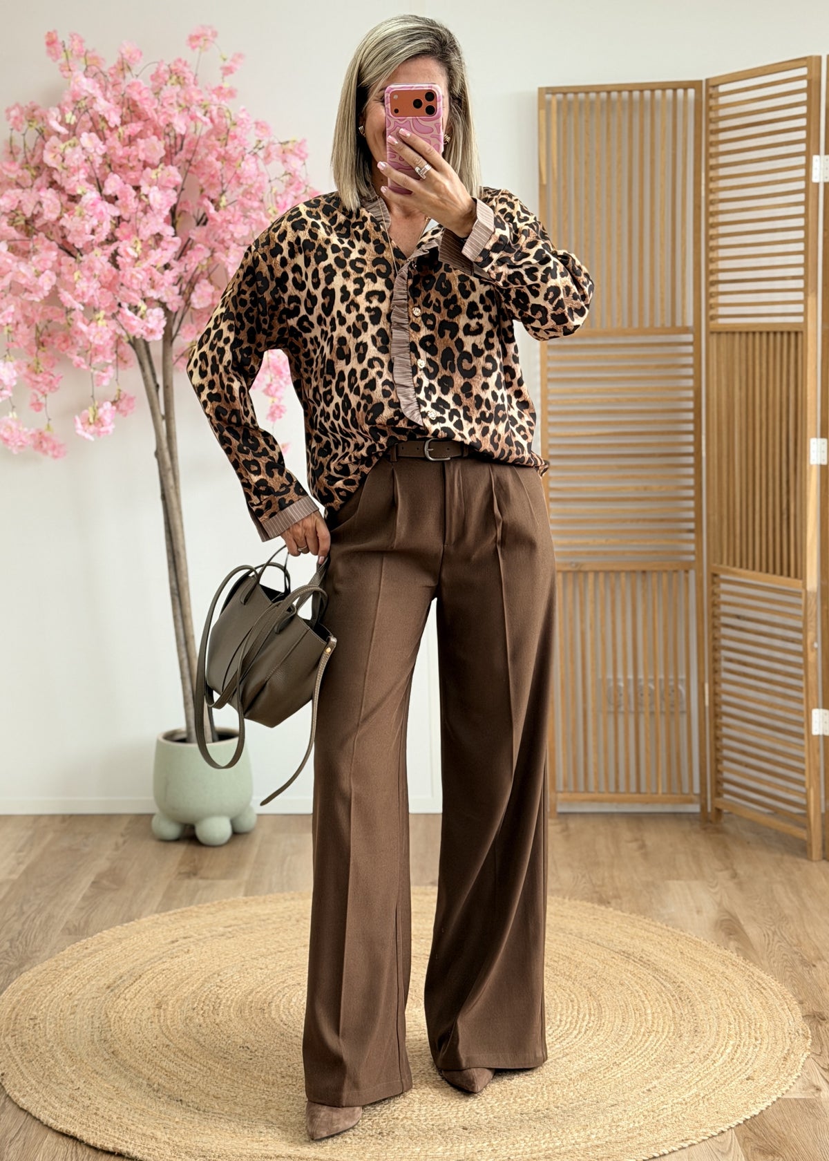 Chemise lĂ©opard 100 % coton đ€đ