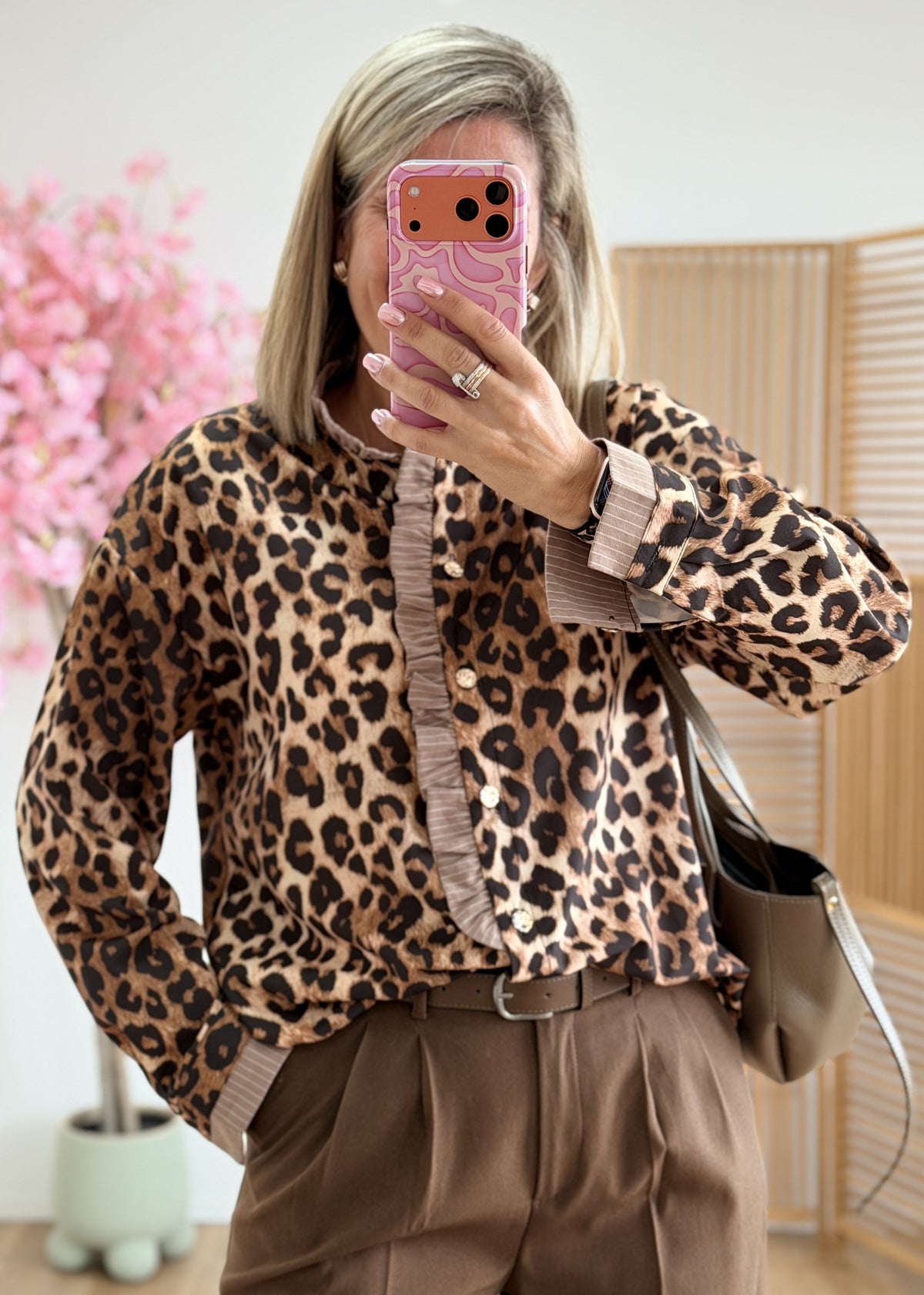 Chemise lĂ©opard 100 % coton đ€đ