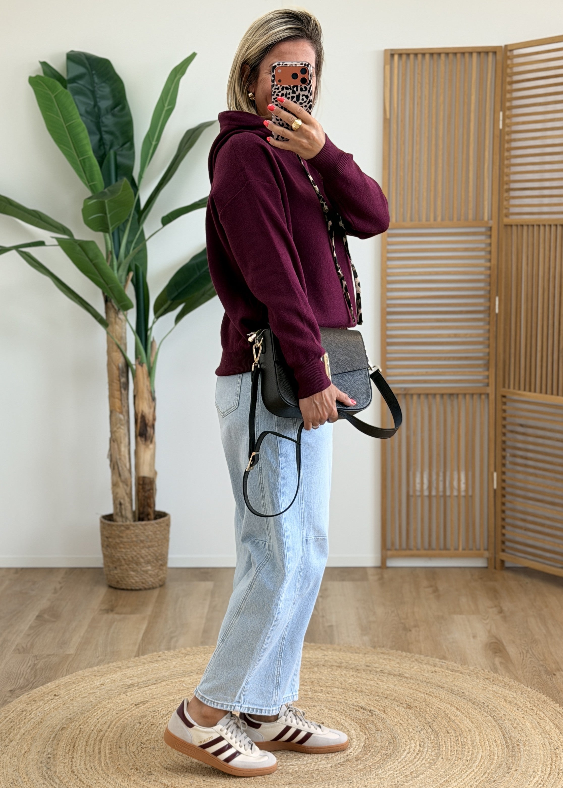 Sweat Capuche – Lien & Intérieur Léopard