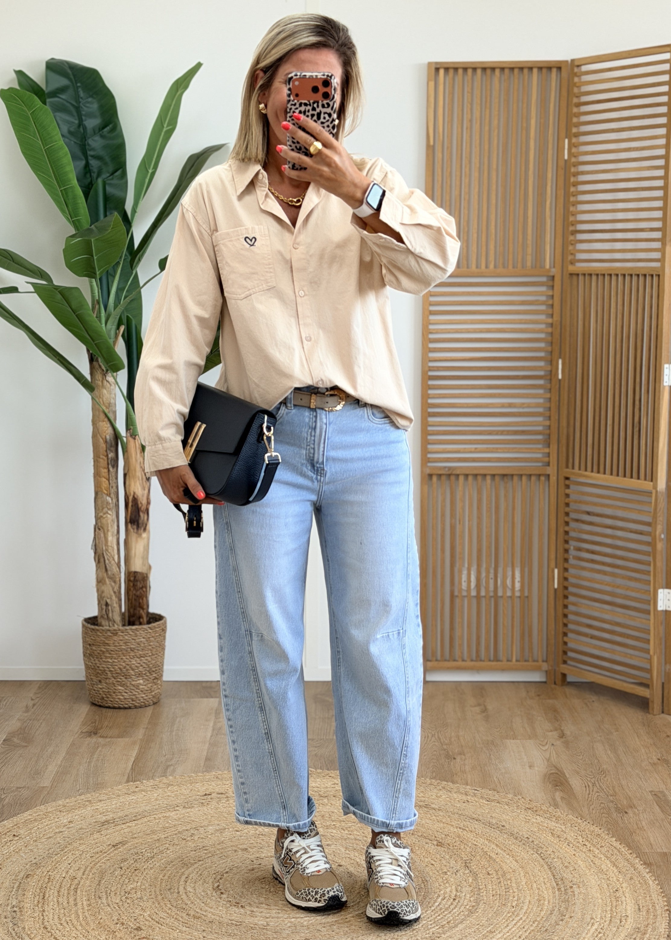 Chemise Beige Cœur Marine