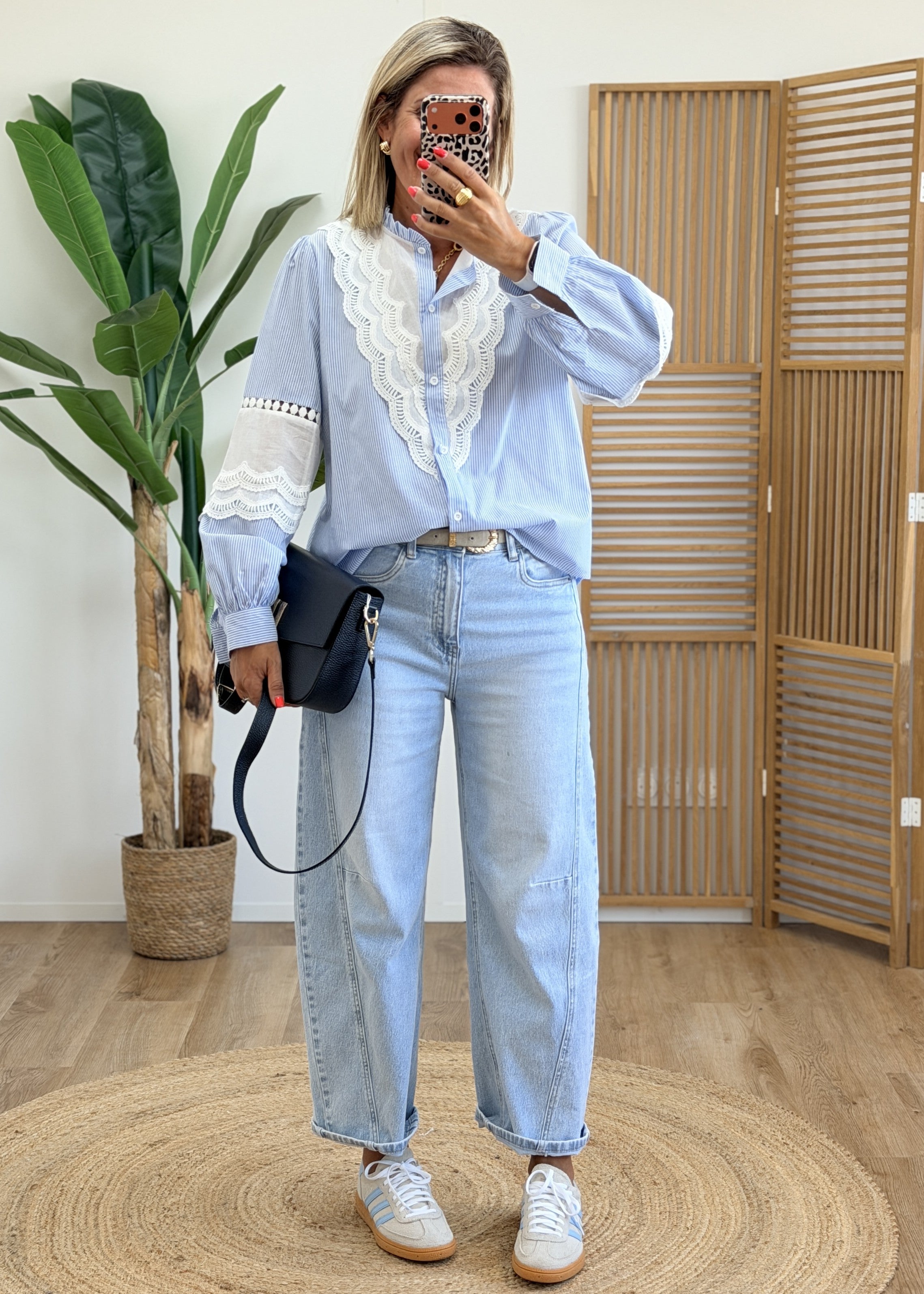 Chemise Ciel avec Broderie Anglaise