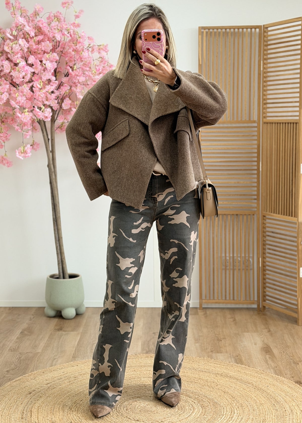 Jean Wide Leg Camouflage