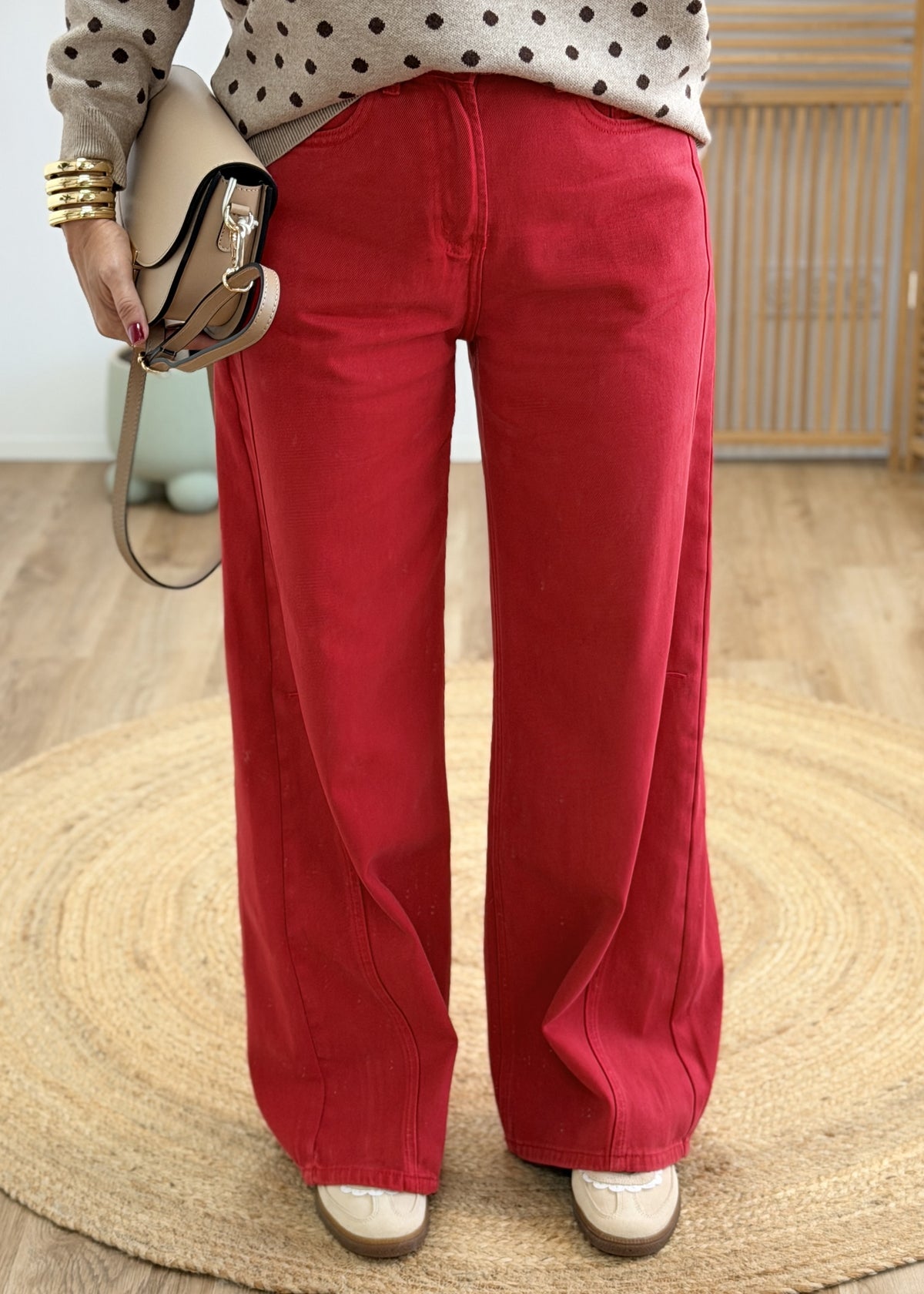 Jean barrel large en coton