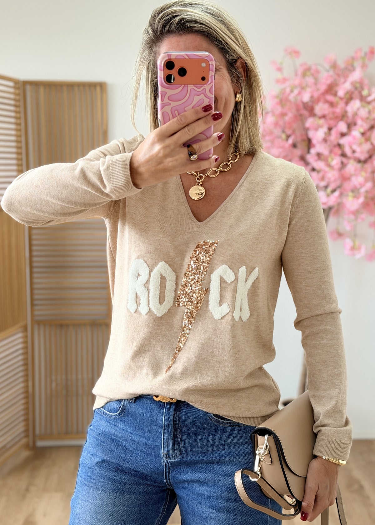 Pull léger Rock à sequins