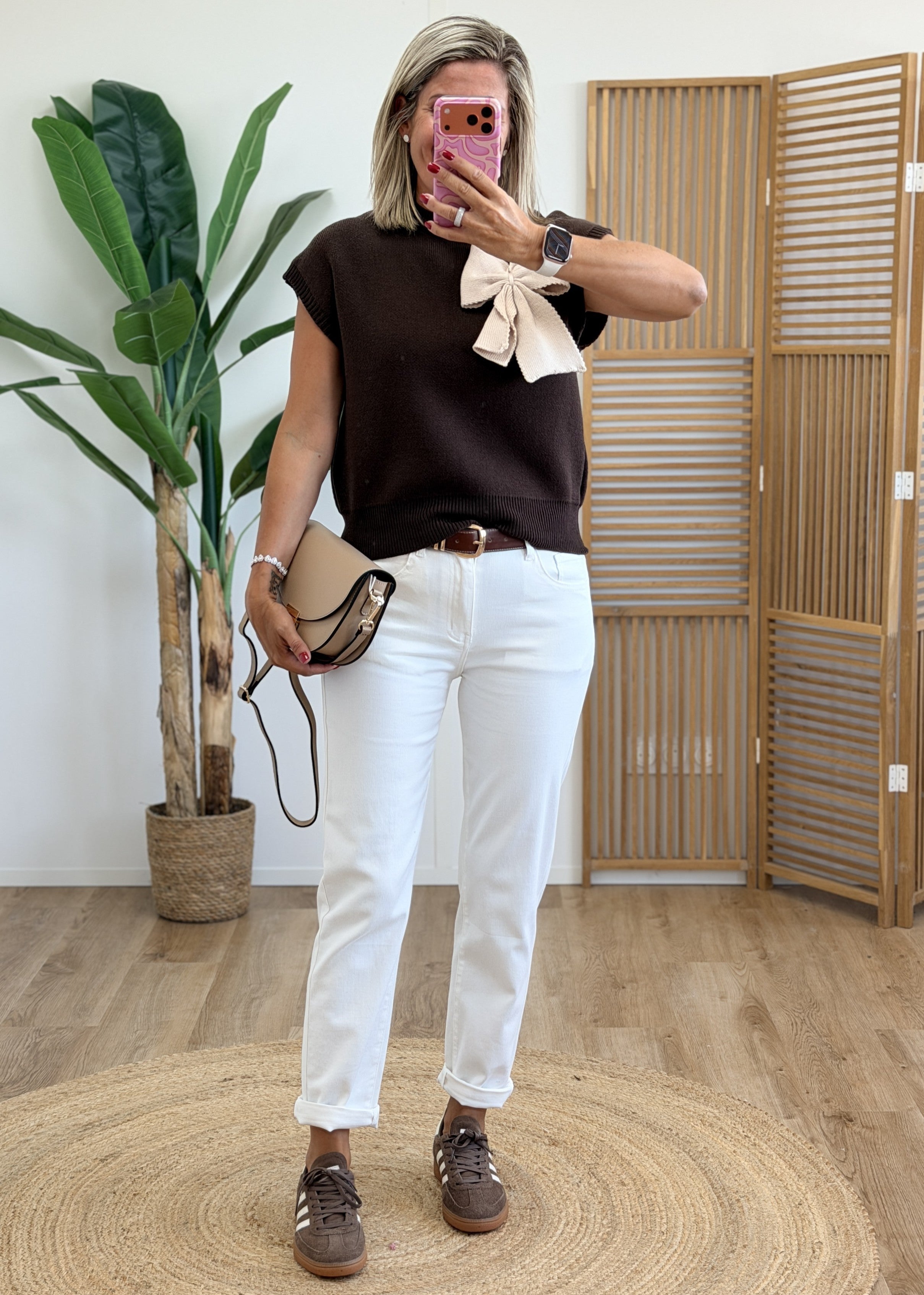 Jean Mom Fit Blanc - Taille Haute