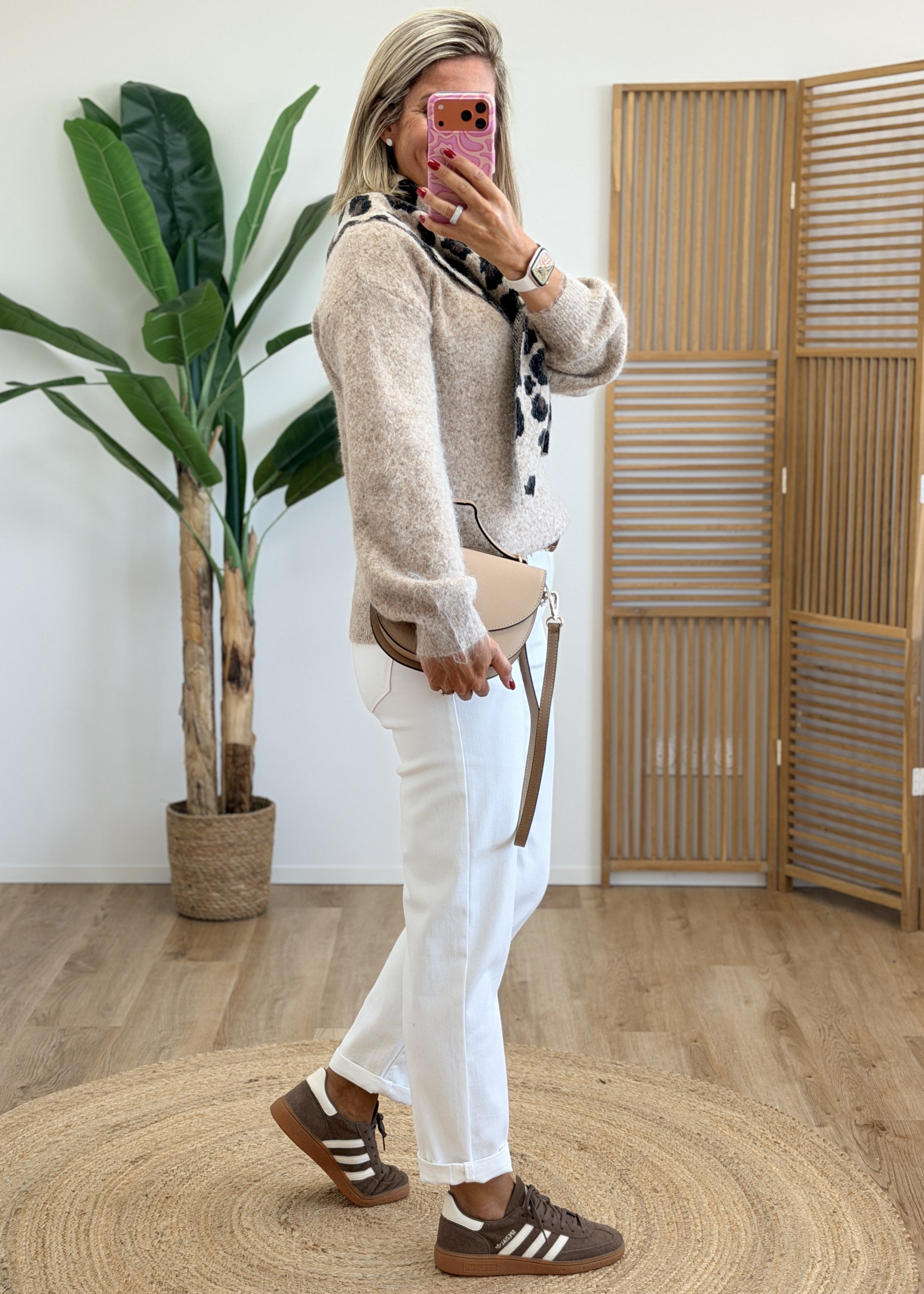 Pull avec Écharpe Léopard