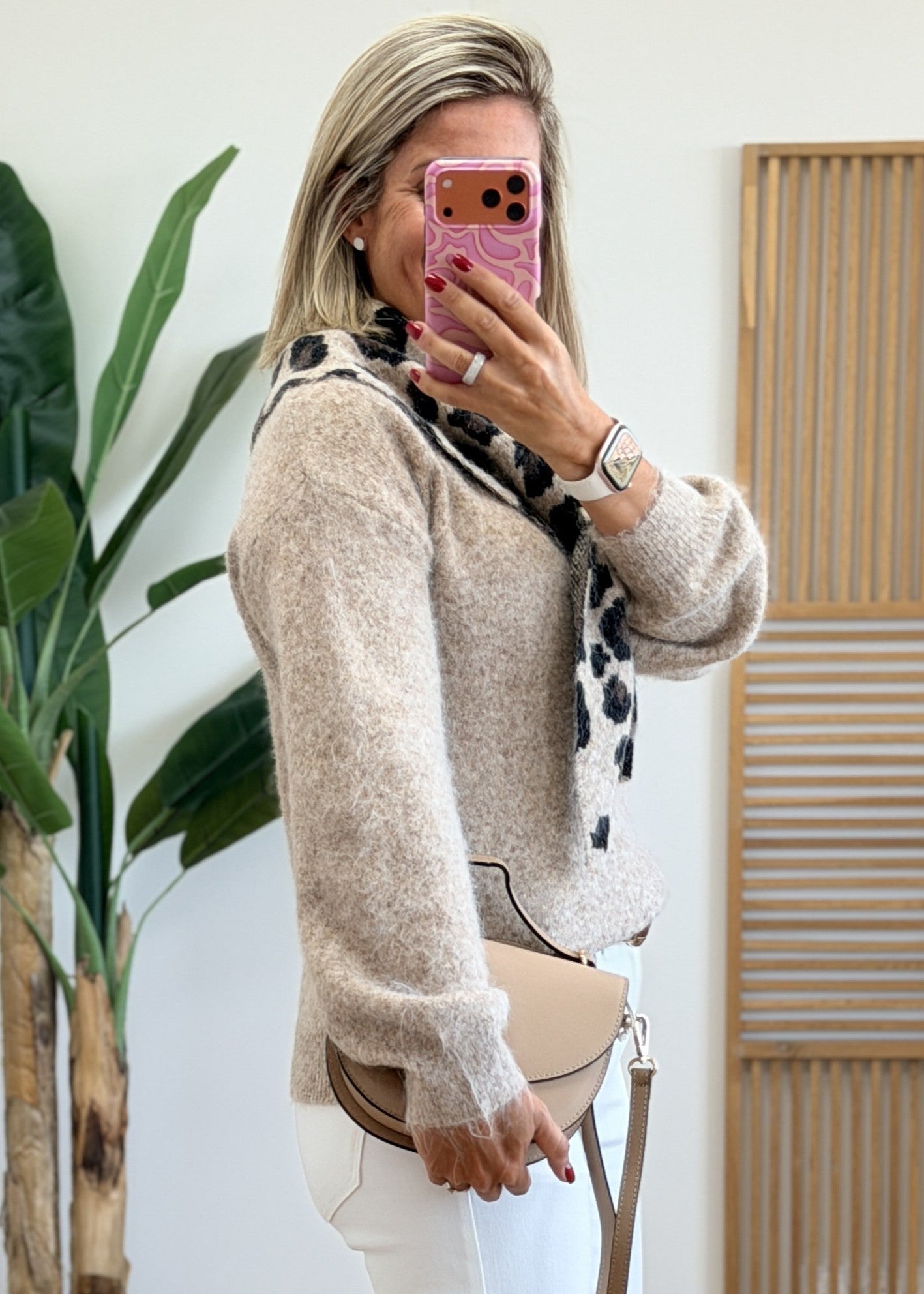 Pull avec Écharpe Léopard
