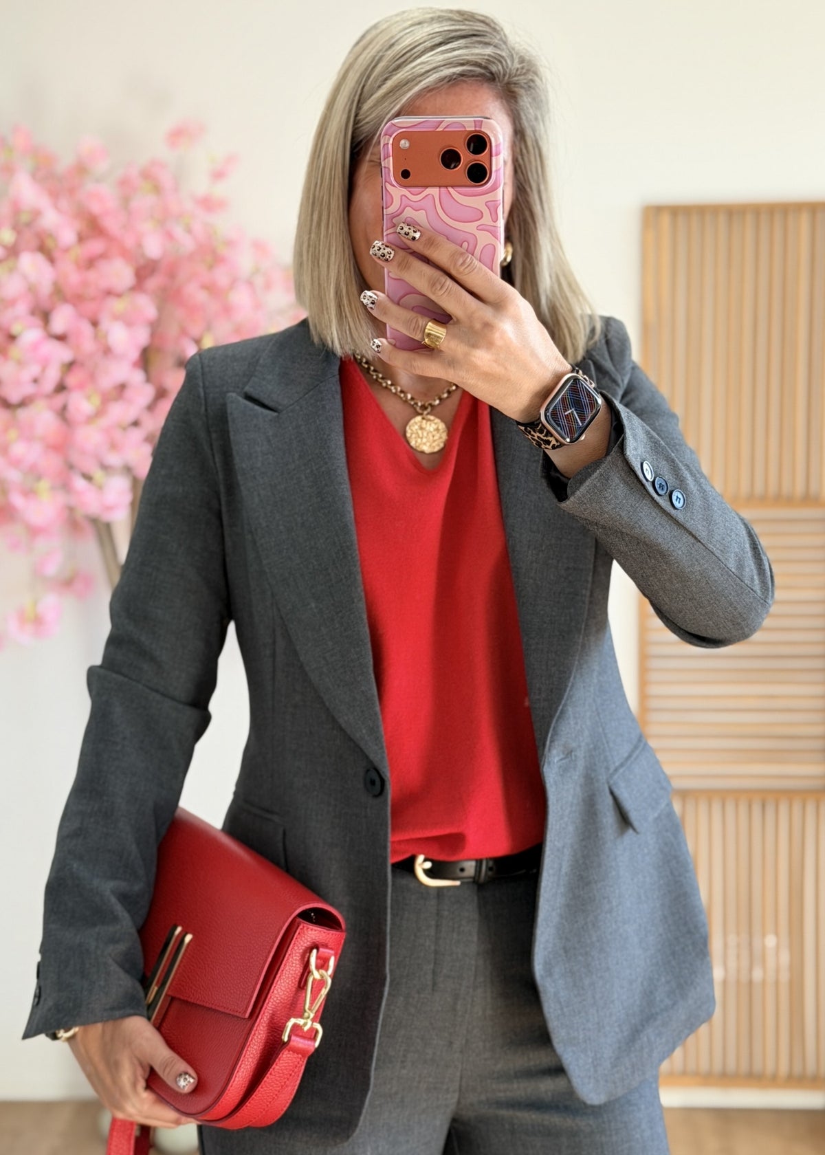 Blazer gris cintré élégant