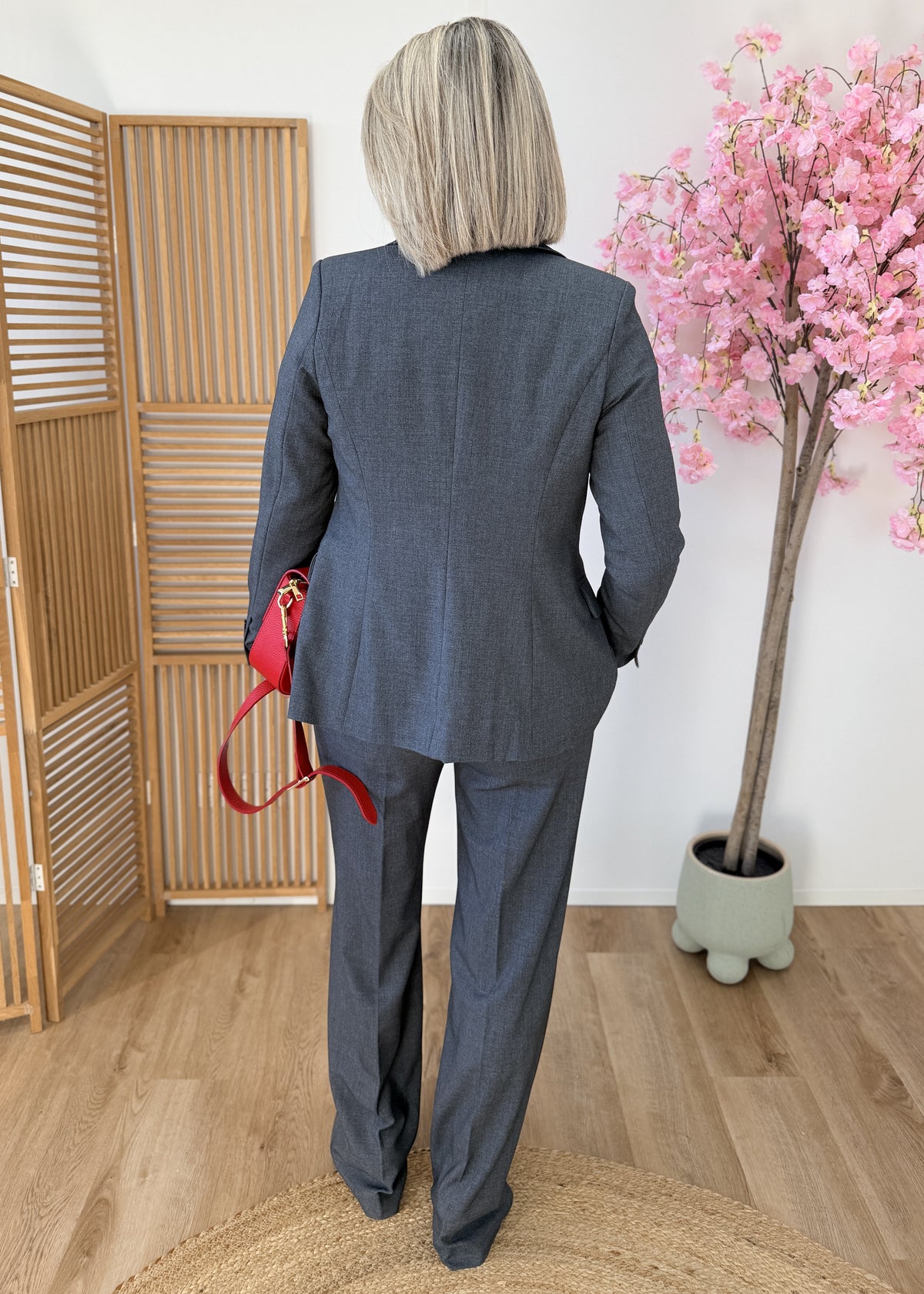 Blazer gris cintré élégant