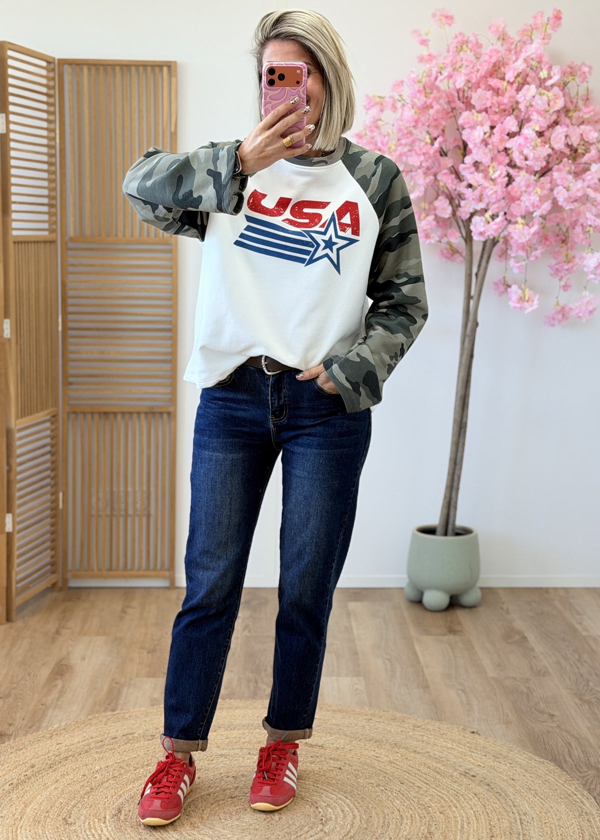 Sweat USA en coton – Made in Italy- Camouflage