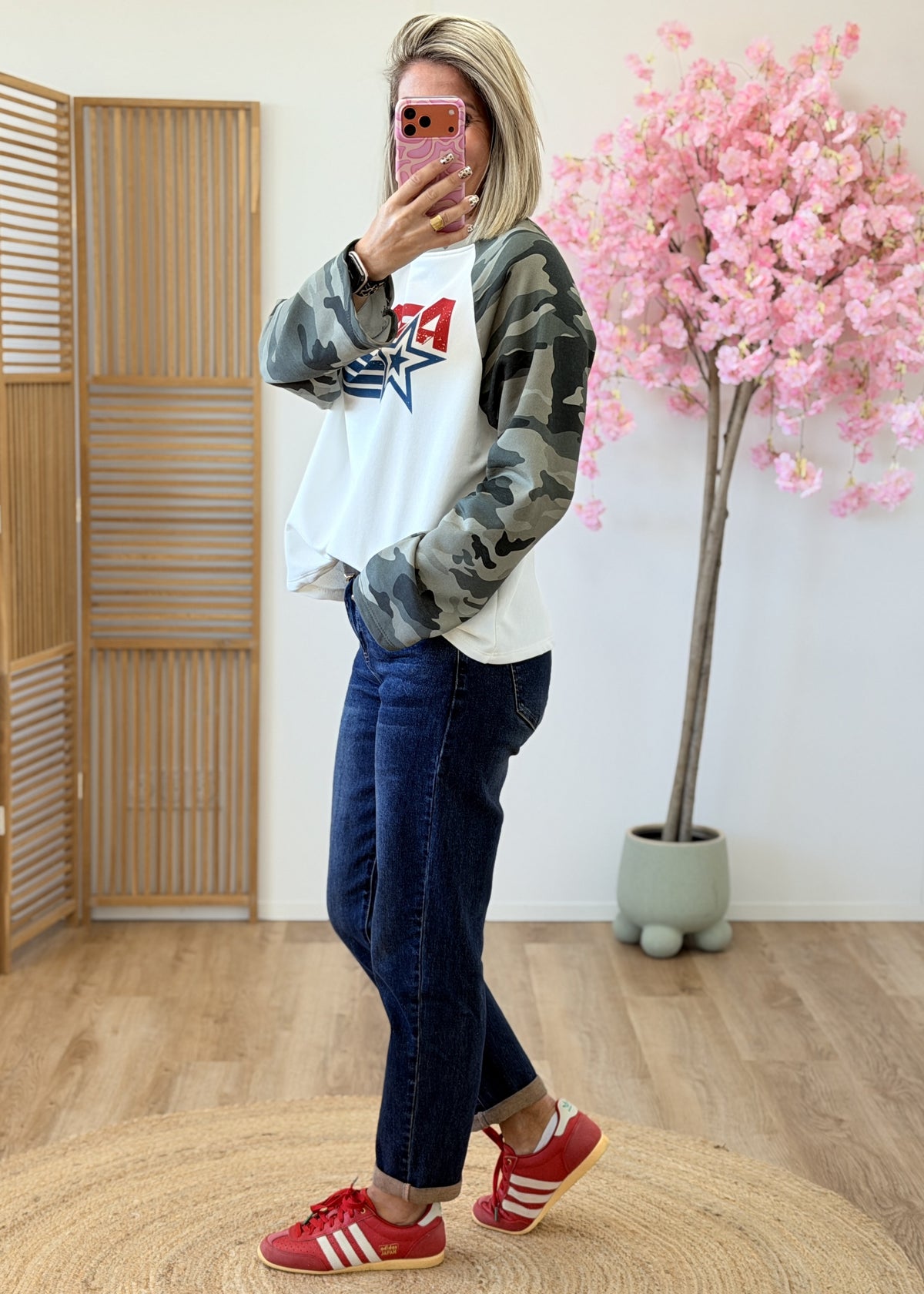 Sweat USA en coton – Made in Italy- Camouflage