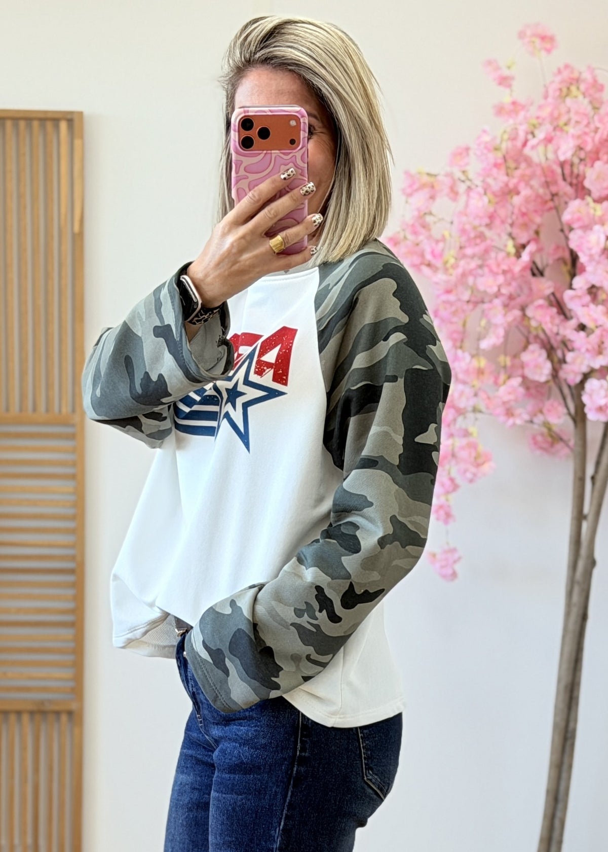 Sweat USA en coton – Made in Italy- Camouflage