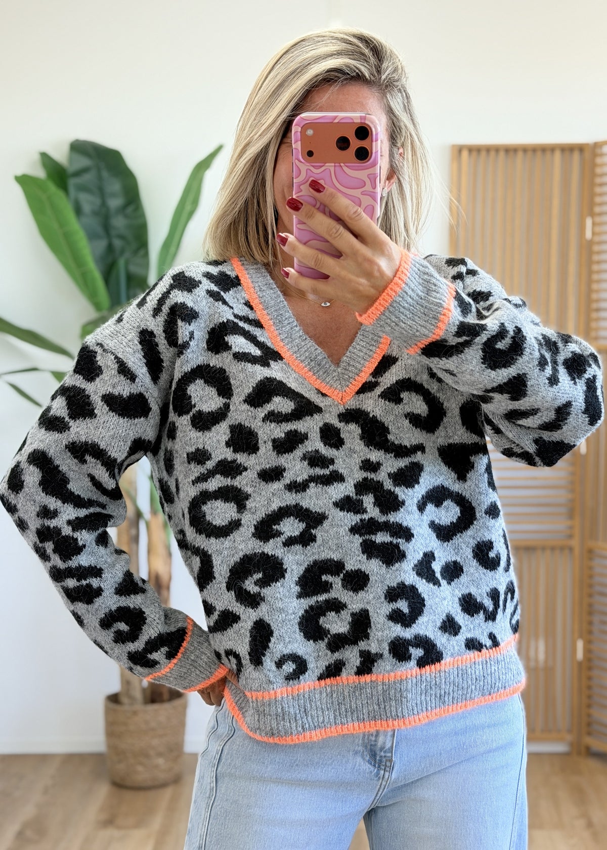 Pull Léo orange fluo très doux