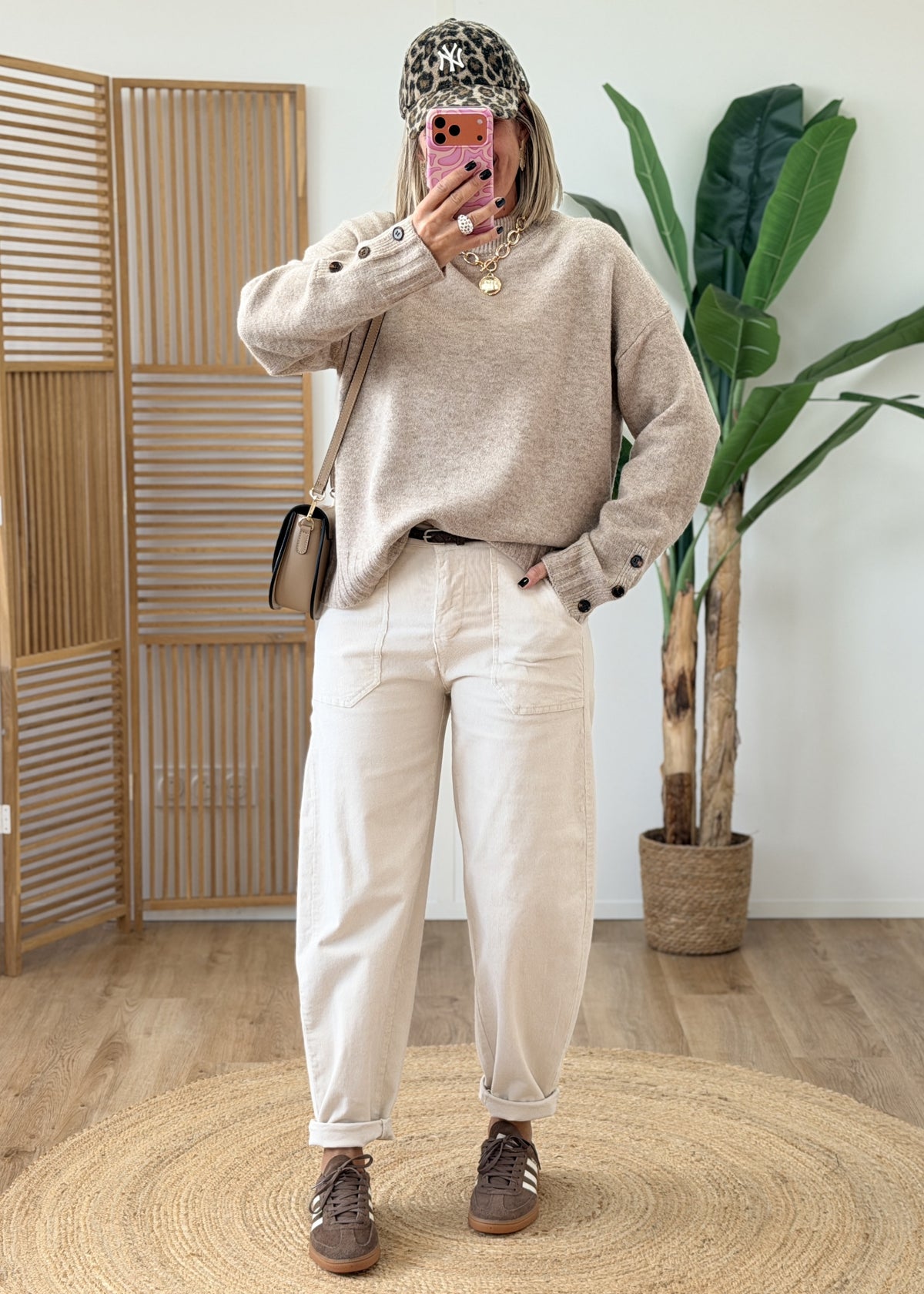 Pantalon barrel côtelé Made in Italy – Taille unique 34-40