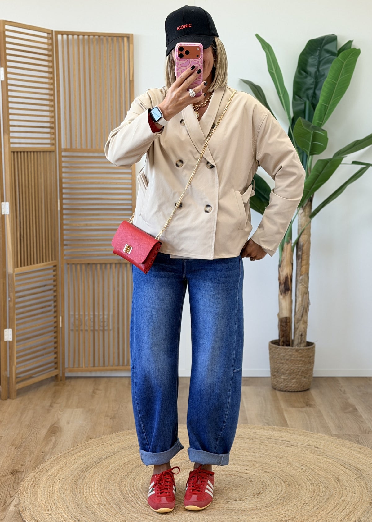 Veste imperméable double boutonnage avec ceinture