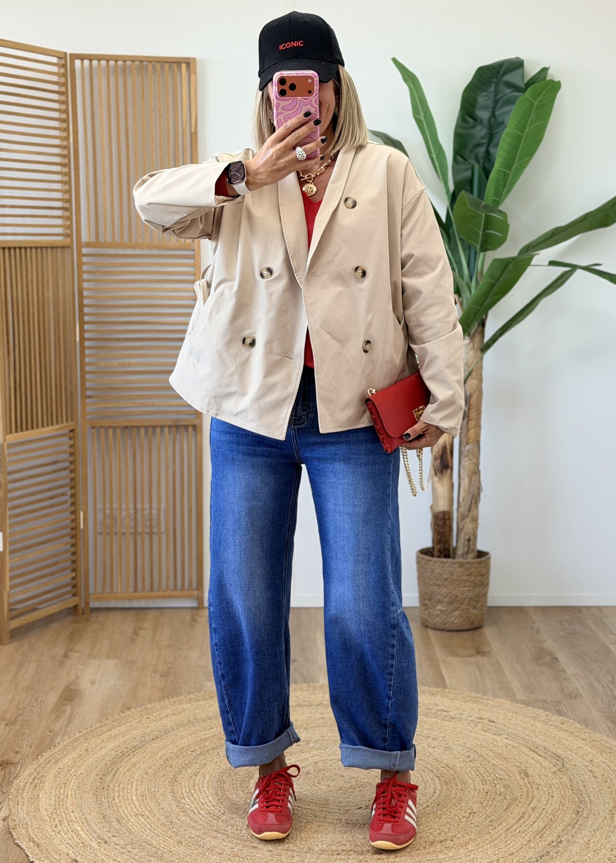 Veste imperméable double boutonnage avec ceinture