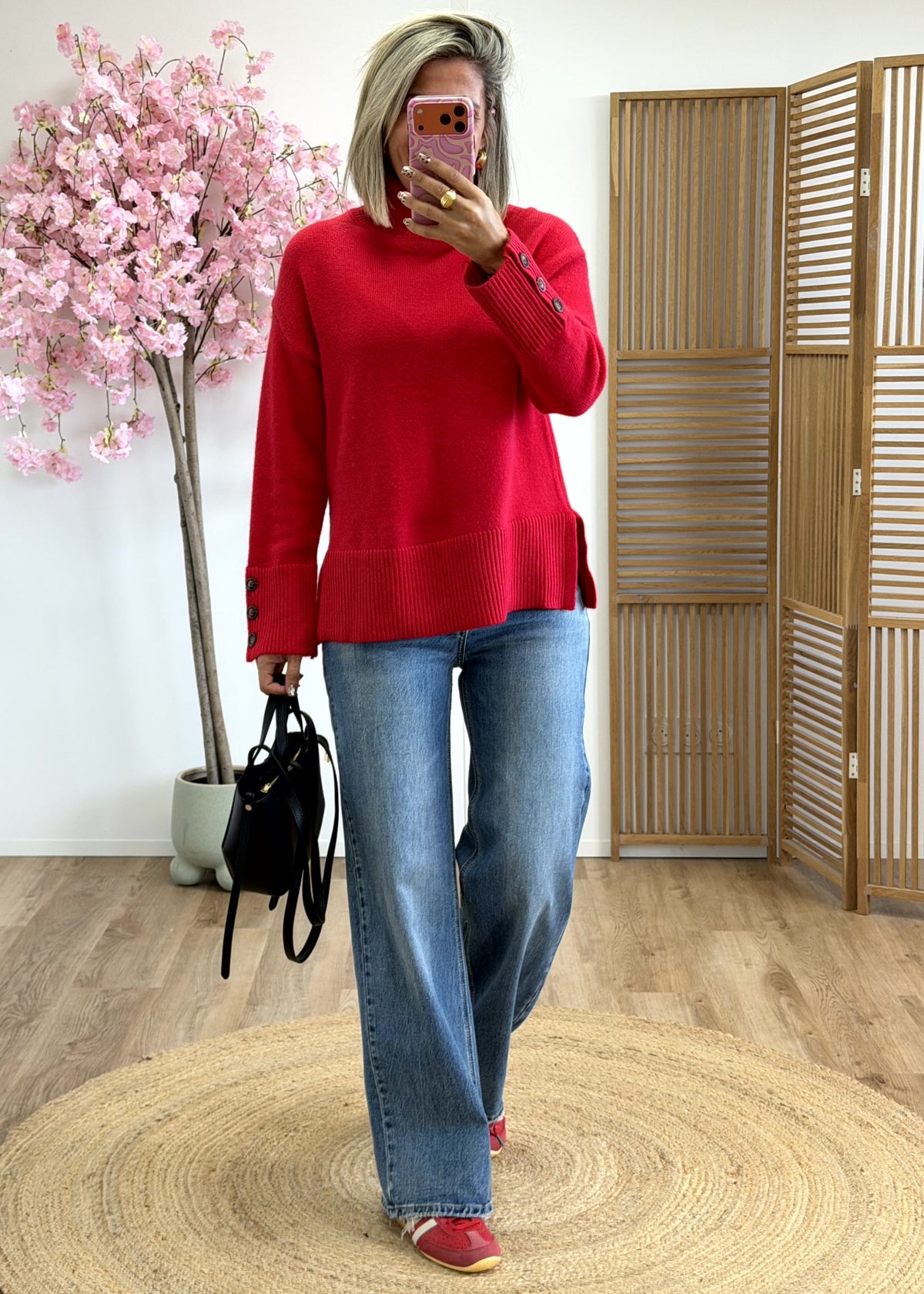 Jean straight taille mi-haute