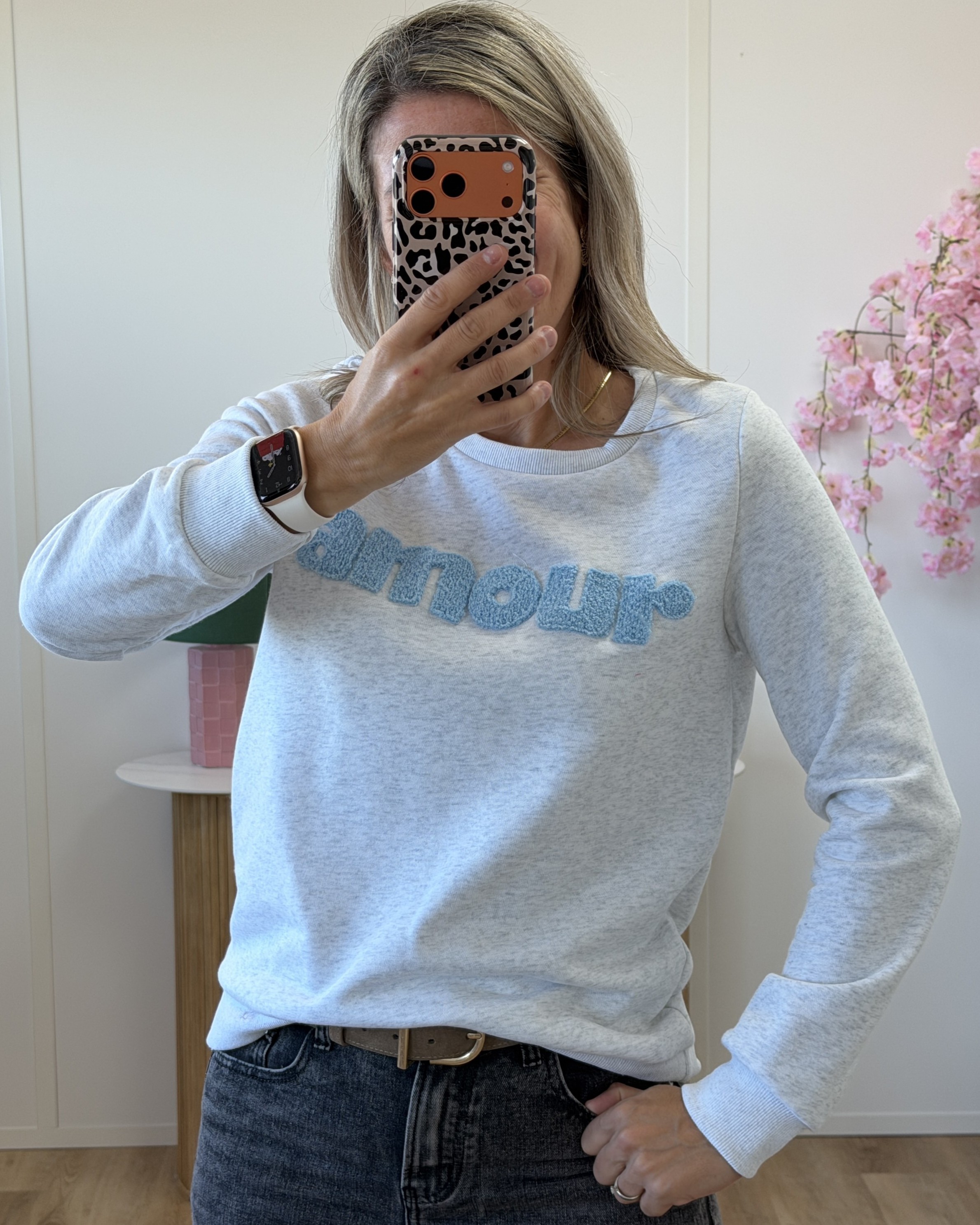 Sweat Amour Gris Ciel