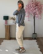 Pull Amour bonjour gris