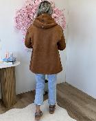 Manteau reversible blanc camel
