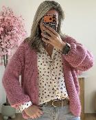 Gilet grosse maille rose