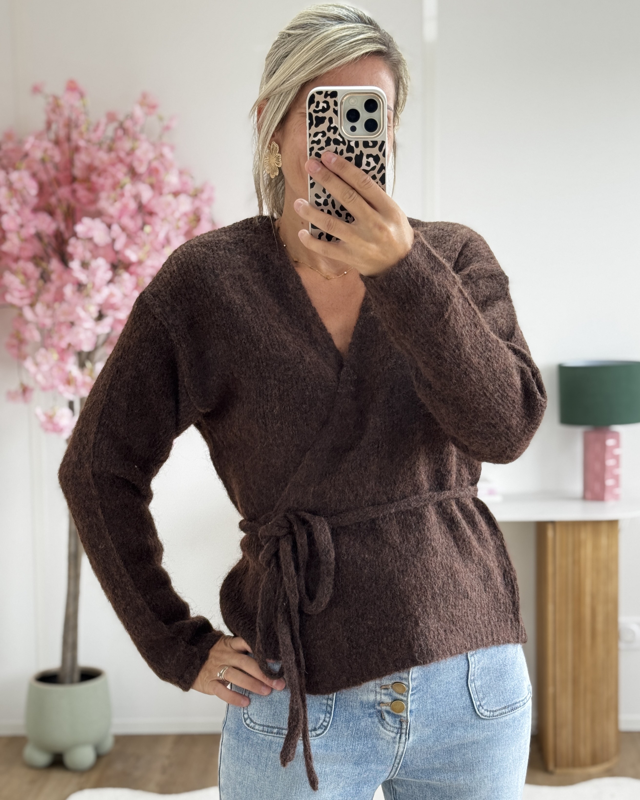 Gilet cache coeur chocolat