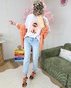 Tee shirt doggy saumon