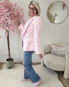 Blazer en tweed rose