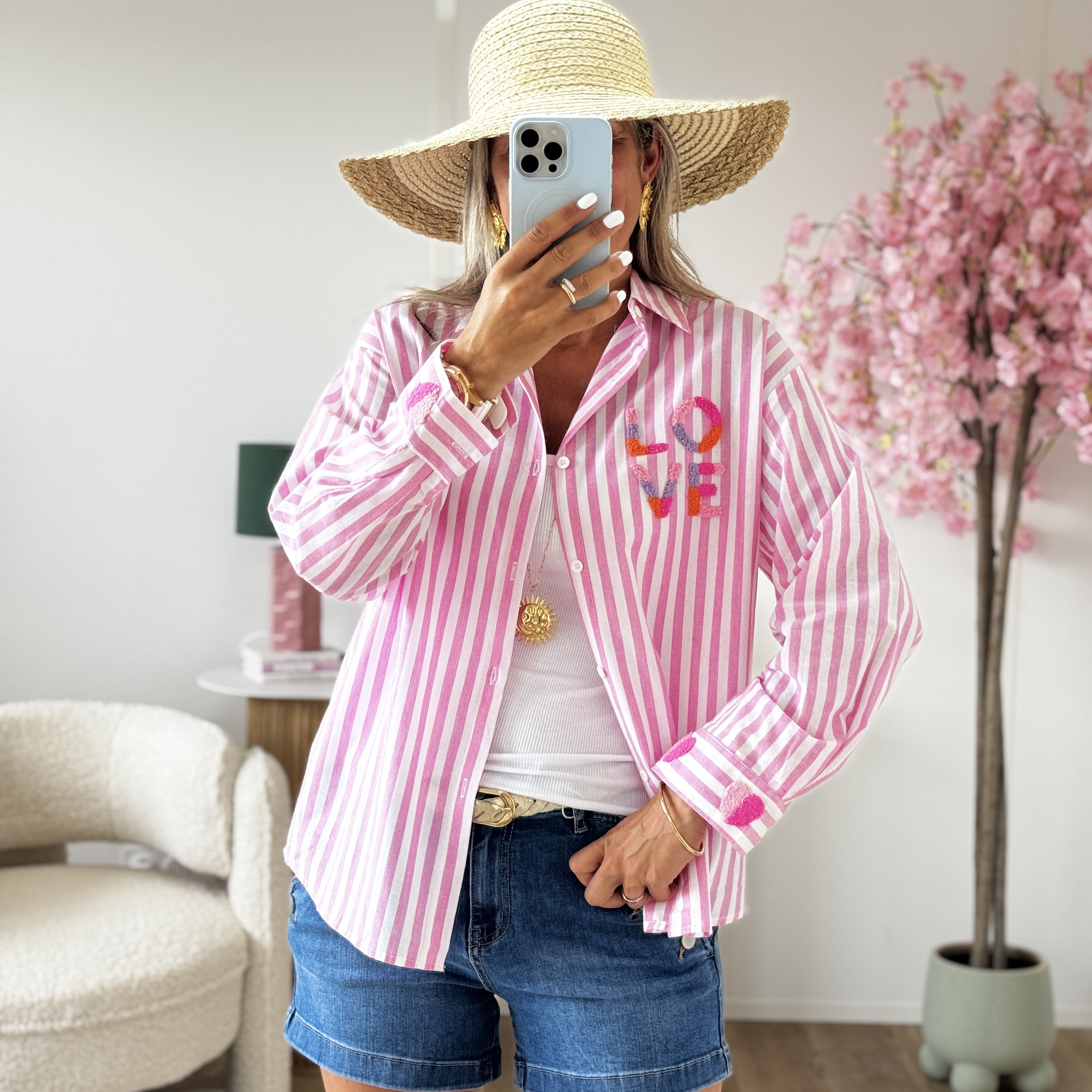 Chemise Love rose