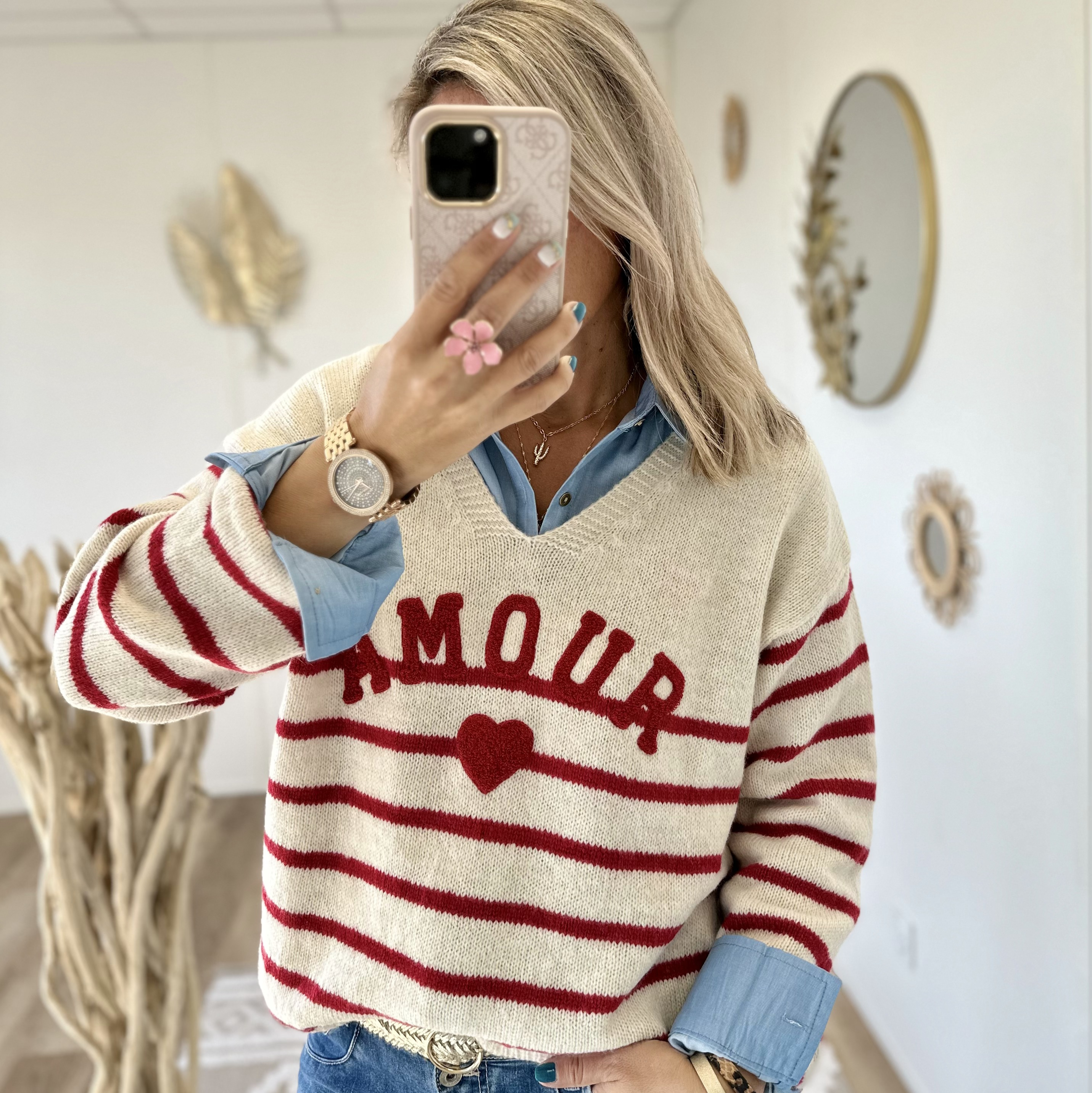 Pull Amour rouge