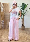 Pantalon Agathe rose