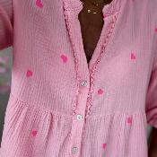 Blouse Jonathan rose coeur rose fluo