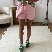 Jupe short coton rose