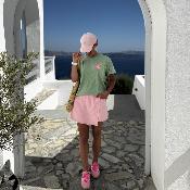 Jupe short coton rose