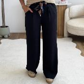 Pantalon Paula noir camel