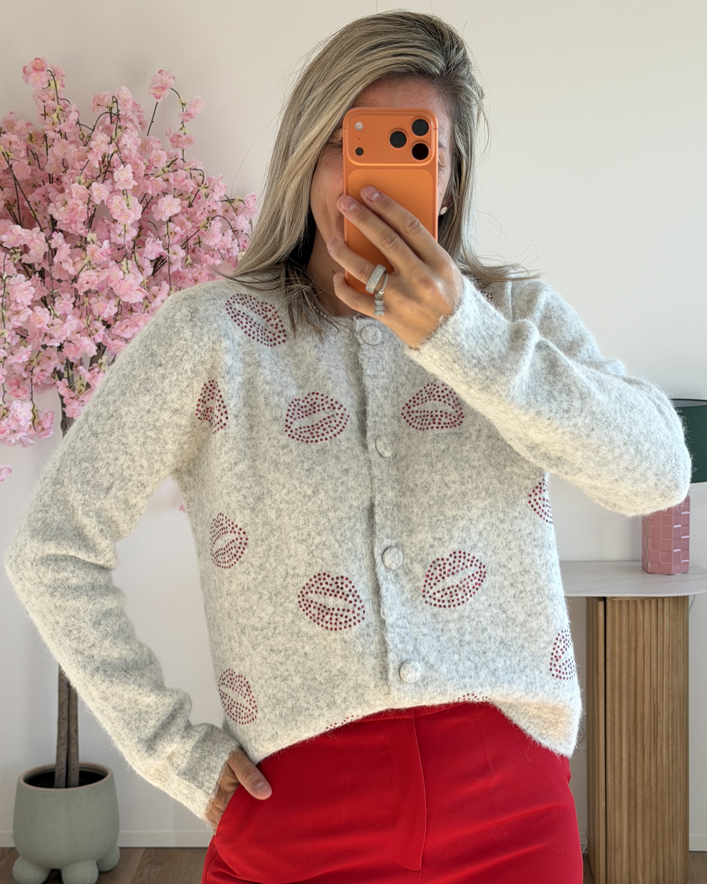Gilet lips gris