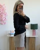 Jupe short lainage taupe