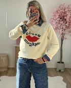 Sweat bisou magique ecru
