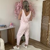 Combi gaze de coton rose clair