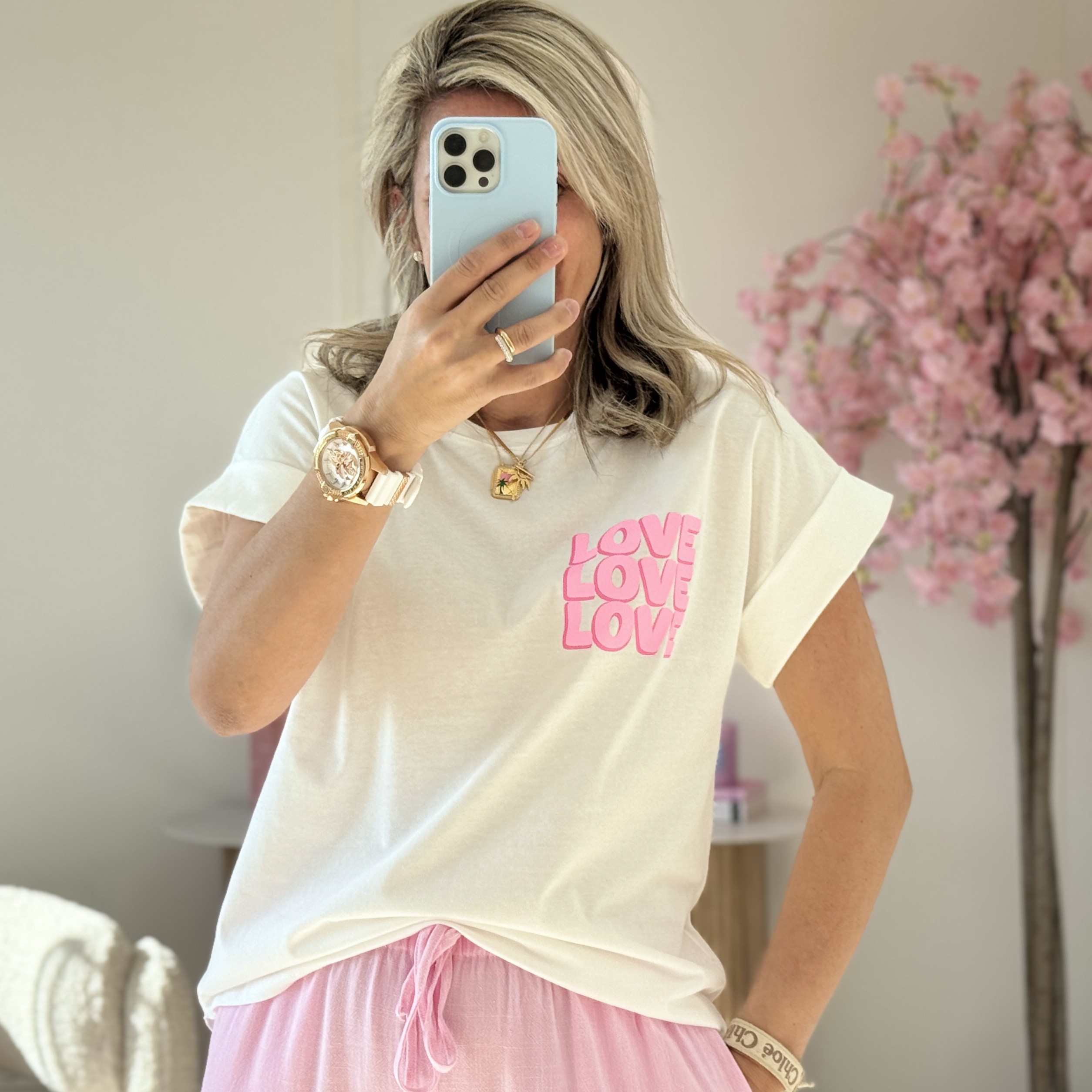Tee shirt Love love rose